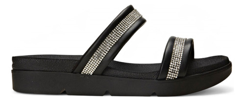 Sandália Casual Feminino Tiras Com Strass Beira Rio