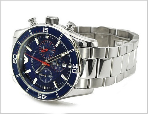 Relógio Empório Armani Ar5933 Azul Original Eua Cronografo