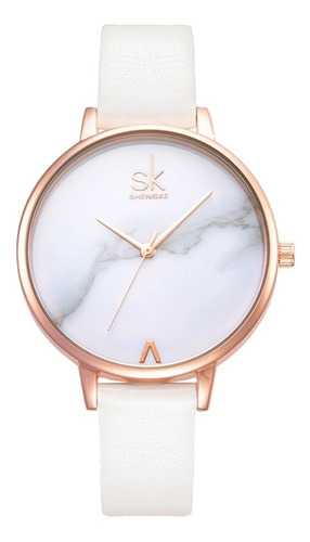 Reloj De Mujer Shengke Color Blanco