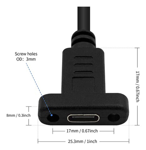 Cable De Extensión Usb 3.1 Tipo C De Poyiccot, Cabina De Ext
