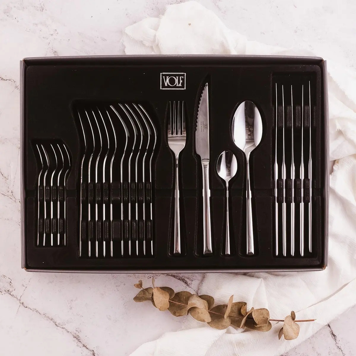 Set Cubiertos Banquet 24 Piezas Acero Inoxidable Volf