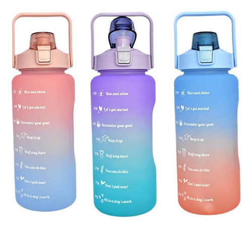 Pack De 3 Botellas Motivacional 2 Ltr, 900ml, 300ml