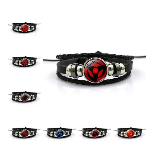 Pulsera Naruto Poderes Oculares De Cuero Trenzado