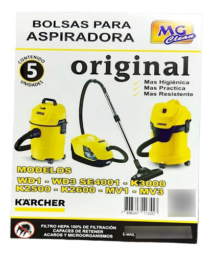 Bolsa Karcher Aspiradora K Plus Se 4001 A 3100 A2200 Carcher