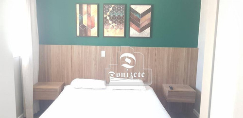 Imagem 1 de 24 de Flat Com 1 Dormitório, 43 M² - Venda Por R$ 250.000,00 Ou Aluguel Por R$ 1.600,00/mês - Vila Bastos - Santo André/sp - Fl0038