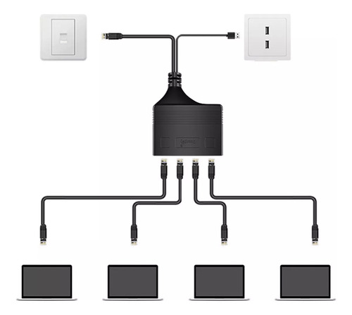 Adaptador Divisor Rj45 Adaptador Red 1 De 3 Hilos