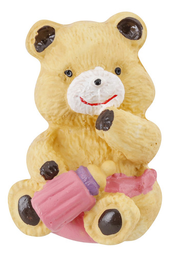 Puxador Infantil Para Móveis 50mm Ursinho Rosa 1 Peças