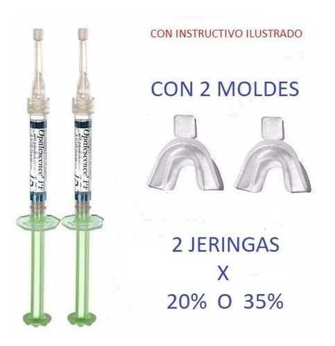 Kit Blanqueador X 2 Jeringas + 2 Moldes Opalesence Ee.uu