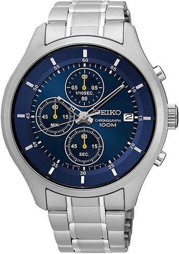 Cronógrafo Seiko Sks537 com mostrador azul