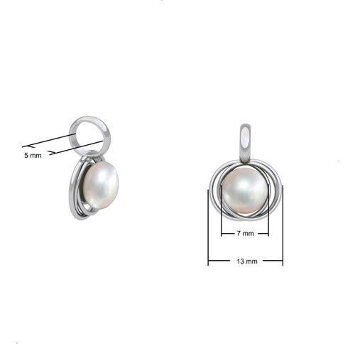 Imagen 3 de 10 de Dije De Perla Natural Cultivada Con Plata 925 Agálea Joyería