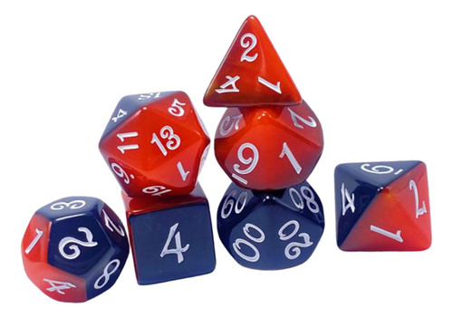 2 X 7x Dados De MĂșltiples Caras, D4 D8 D10 D12 D20 Rojo