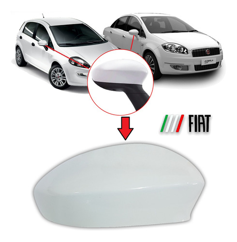 Moldura Retrovisor Branca Passageiro Fiat Punto 2013 Novo