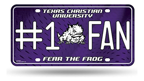 Ncaa Tcu Horned Frogs #1 - Placa De Matrícula Metálica Para 