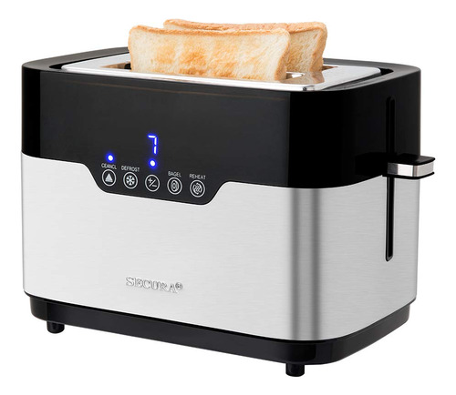 Secura Toaster 2 Rebanada Pan Bagel Acero Inoxidable Ranura
