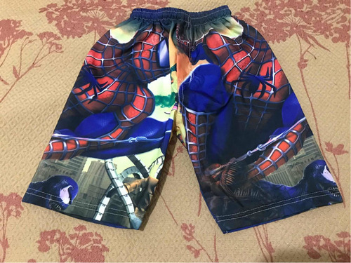 Bermudas Pantalón Traje De Baño Niño Hombre Araña Talle N 4