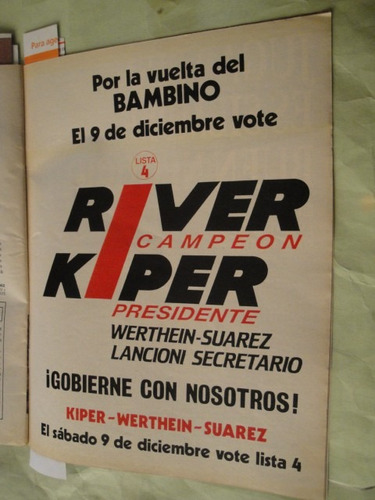 Publicidad River Plate Kiper Año 1989