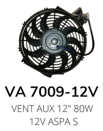 Motoventilador Universal Automotriz 12p 80w 12v Aspa S