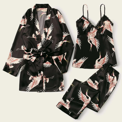 Pijama X Bata De Pijama De Seda Satinada Y259 Unde