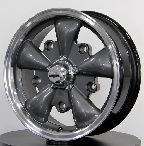Rodas Raw Classics 5 Spoke Aro 15x5 (5x205) (jogo) + Bicos Cor Grafite Diamantada