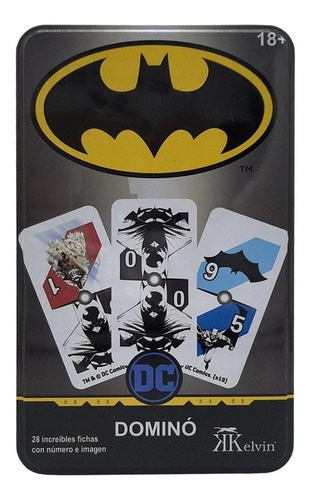 Domino Batman 28 Fichas Estuche Metálico Kelvin