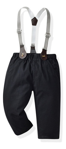 Conjunto Formal Para Niños Ropa De Fiesta Moño Tirantes Marrón 6 Años