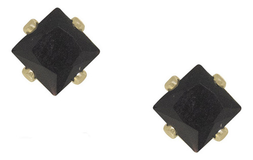 Brinco Ponto De Luz Carrê Folheado Ouro Antialérgico Top 8mm