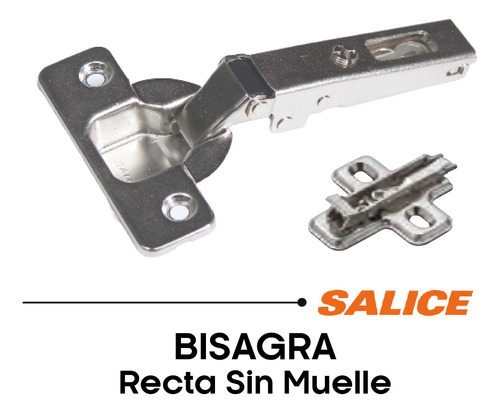 Bisagra Recta Silentia Niquel S/muelle C/clip Y Base, Salice