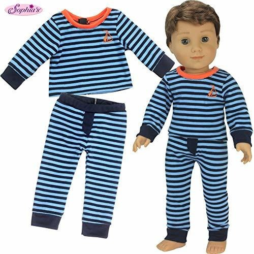 Pijama De Muñeca De 18 Pulgadas Sophias Pijama De Rayas Azu