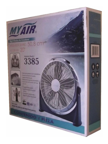 Ventilador Piso Pared Myair Mytek 3385 20 PuLG. Estructura Gris