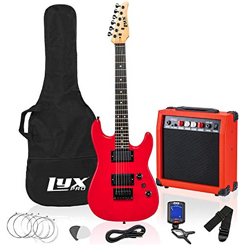 Guitarra Eléctrica Lyxpro Para Niños, Kit Completo - Rojo