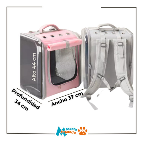 Imagen 3 de 9 de Mochila Transportadora Extra Grande Mascotas Perros Gatos