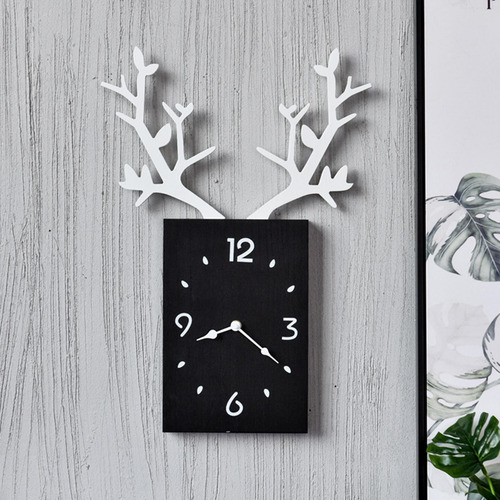 Reloj De Pared De Madera Minimalista, Diseño Elegante Negro