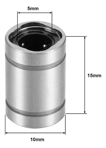 Rodamiento De Bolas Lineal Lm5uu De 5 Mm De Diámetro Interio