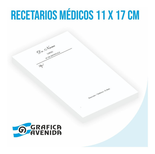 Imagen 1 de 3 de Recetarios Médicos 11x17 Papel Obra X1000