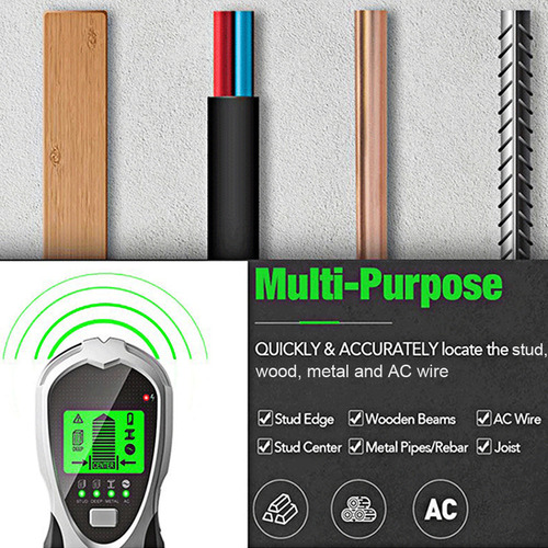 Ta Detector De Pared.en.portátil Lcd, Madera Cables Ac Estu