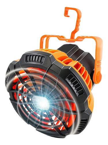 Ventilador De Camping Recargable Con Linterna Led