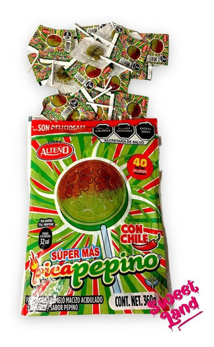 Paleta Súper Más Pica Pepino 40 Piezas Alteño