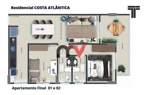 Imagem 2 de 9 de Apartamento À Venda, 68 M² Por R$ 330.000,00 - Canto Do Forte - Praia Grande/sp - Ap1283