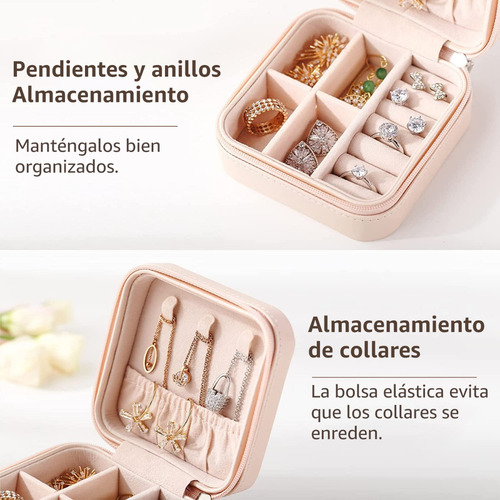 Imagen 5 de 7 de Joyero Caja De Joya Pequeño Y Portátil, Organizador De Viaje
