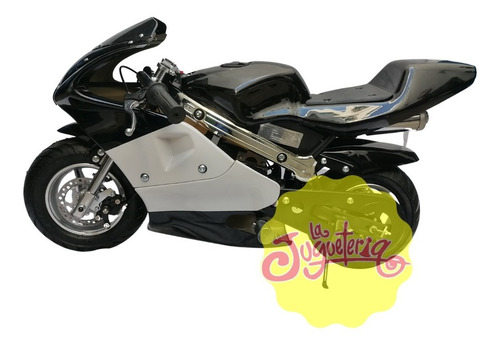 Imagen 2 de 6 de Mini Moto Pocket 50cc 2t Negra Con Blanco