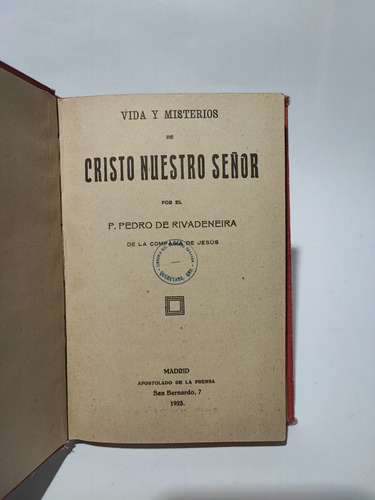 Vida Y Misterios De Cristo Nuestro Señor Rivadeneira (Usado)