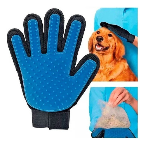 Cepillo Para Mascotas Removedor De Pelos Mascotas Quita Pelo Color Celeste / Peine Para Perros Guante Quita Pelo Perro - 101277