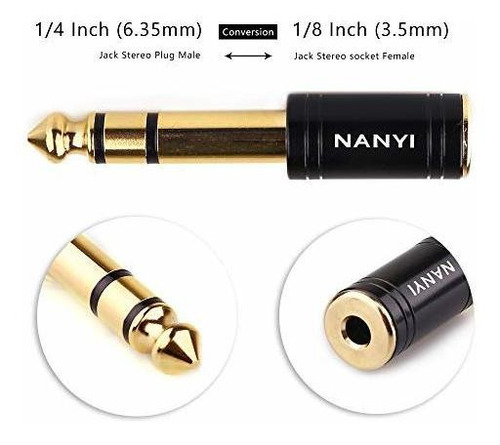 Nanyi - Adaptador De Auriculares Estereo De 1/4 A 1/8