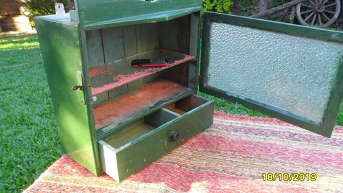 Antiguo Tipo Botiquín Mueble Guardado Casero Campo Rústico (Usado)