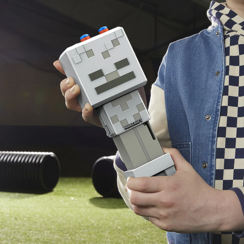 Nerf X Minecraft, Skeleton And Creeper Blaster +8 Dardos Verde Y Blanco