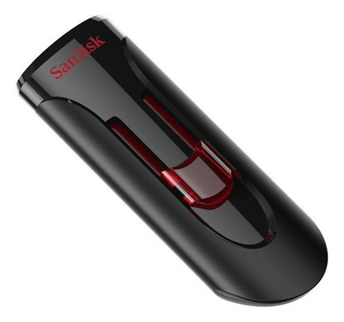 Pendrive SanDisk Cruzer Glide 64GB 3.0 preto/vermelho