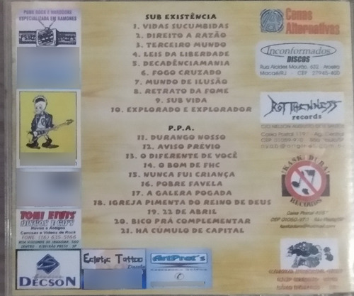 Cd Split Sub Existência/ Ppa Pão Picado E Amassado 2002
