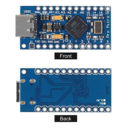 Placa Modular A Usb Pro Micro Atmega32u4 De 5 V 16 Mhz, 3 Pi
