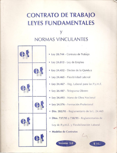 Contrato De Trabajo Leyes Fundamentales - Nueva Tecnica