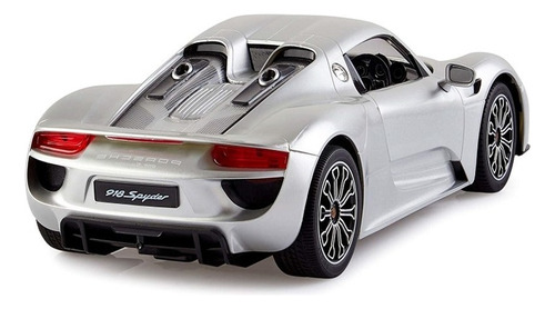 Auto De Juguete Inalambrico Grande 1:14 Color Plateado Personaje Porsche 918 Spyder